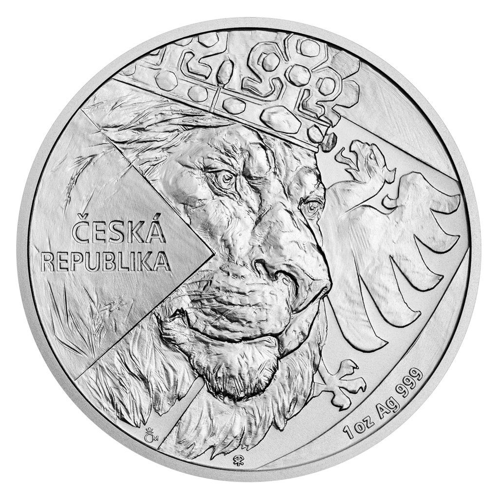 Stříbrná uncová investiční mince Český lev 2024 stand – obrázek 1