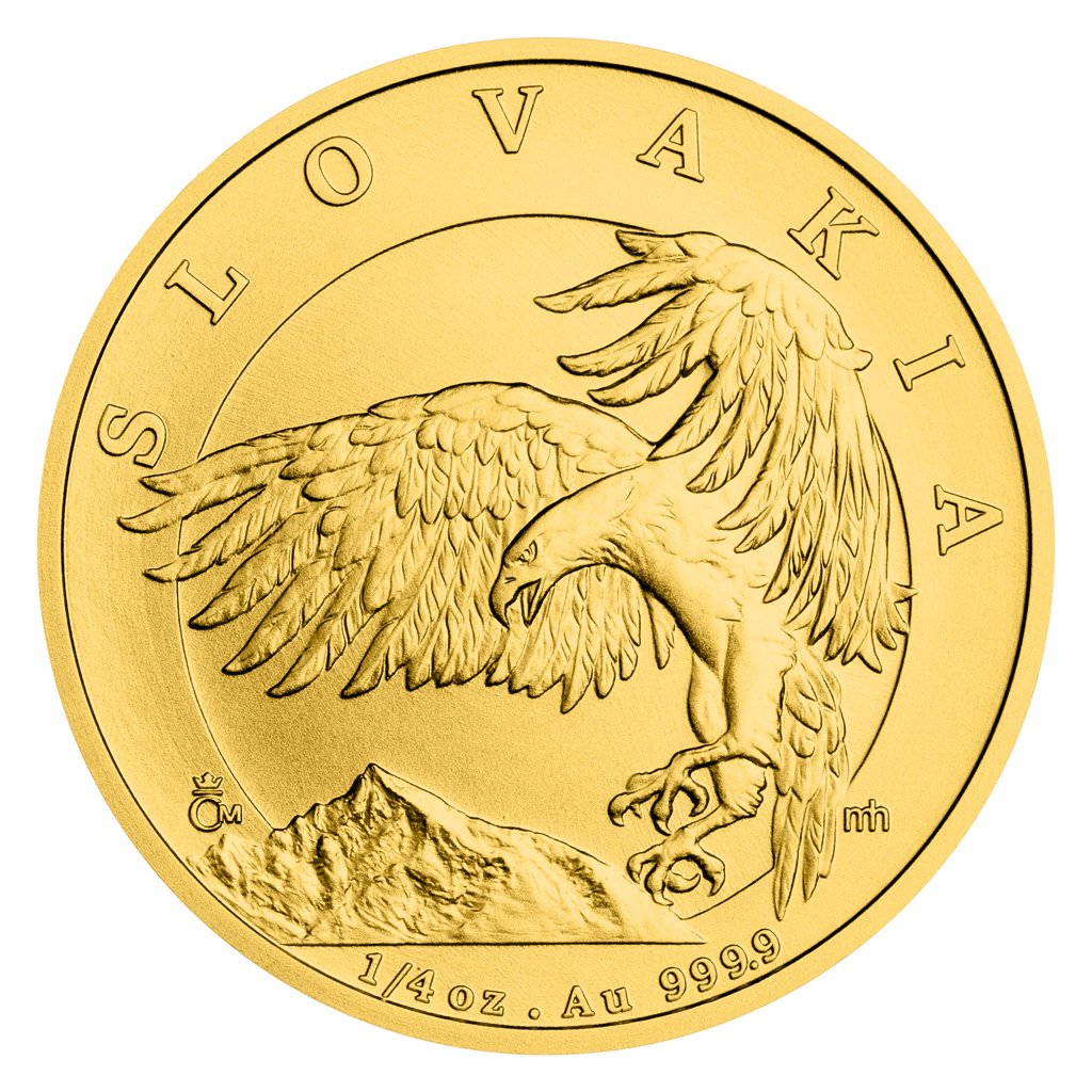 Zlatá 1/4oz investiční mince Orel 2024 stand – obrázek 1