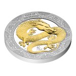 Stříbrná mince Rok draka selekt. pokov Au proof – obrázek 3