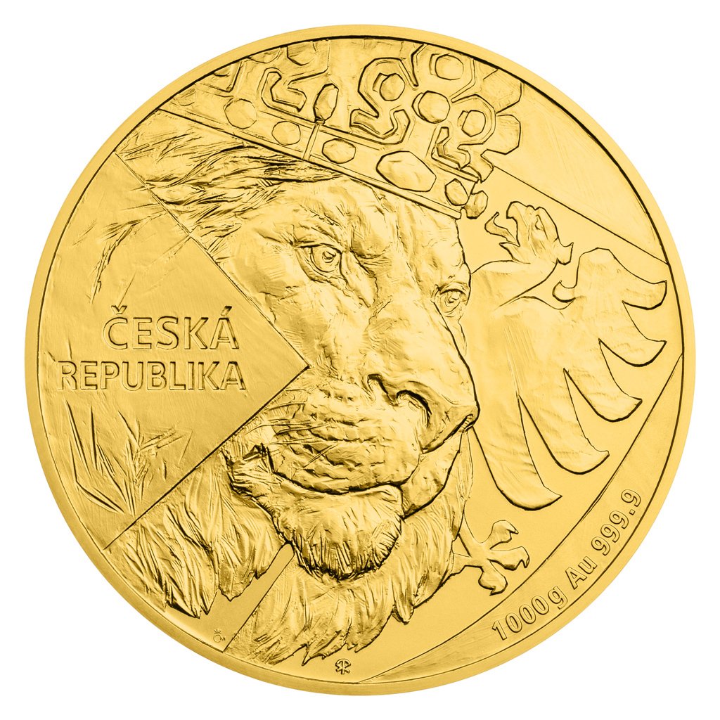 Zlatá kilogramová investiční mince Český lev 2024 stand – obrázek 1