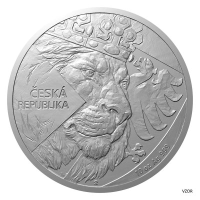 Stříbrná desetiuncová investiční mince Český lev 2024 – obrázek 1
