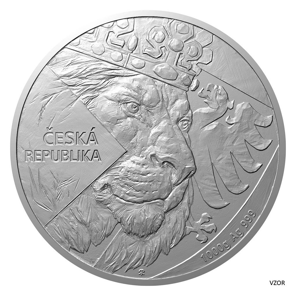 Stříbrná kilogramová investiční mince Český lev 2024 stand – obrázek 1
