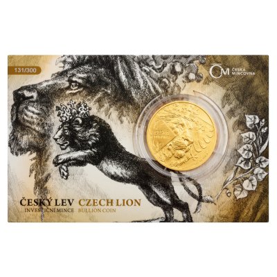 Zlatá uncová investiční mince Český lev 2024 stand číslovaný – obrázek 1