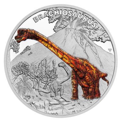 Stříbrná mince Pravěký svět - Brachiosaurus – obrázek 1
