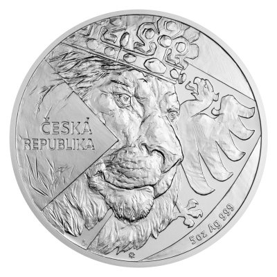 Stříbrná pětiuncová investiční mince Český lev 2024 – obrázek 1
