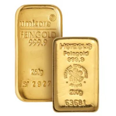 Zlatý investiční slitek LBMA 250 g různí výrobci - obrázek 1