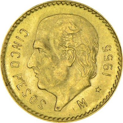 Zlatá mince 5 Pesos Mexiko – obrázek 1