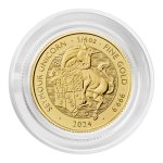 Zlatá investiční mince The Royal Tudor Beast "Seymour Unicorn" 2024 1/4 Oz - obrázek 3