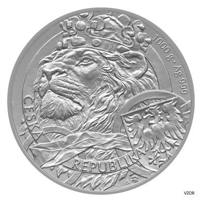 Stříbrná 1kg investiční mince Český lev 2025 stand – obrázek 1