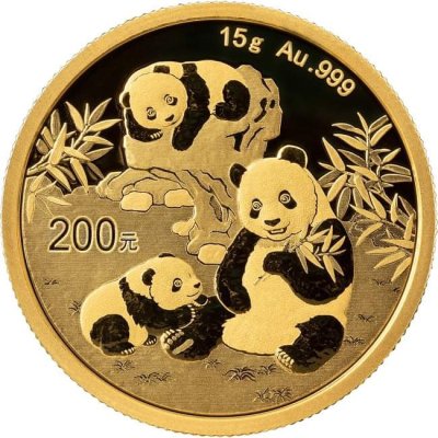 Zlatá mince 15 g Panda 2025 – obrázek 1