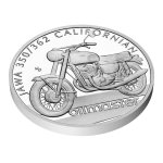 Stříbrná mince Na kolech - Motocykl JAWA Californian proof – obrázek 3