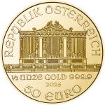 Zlatá mince 1/2 Oz Philharmoniker 2025 - obrázek 2