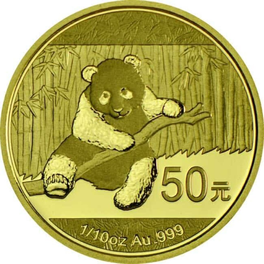 Zlatá mince 1/10 Oz Panda – obrázek 1