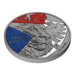 Stříbrná uncová investiční mince Český lev 2024 černá platina, diamond effect stand – obrázek 3