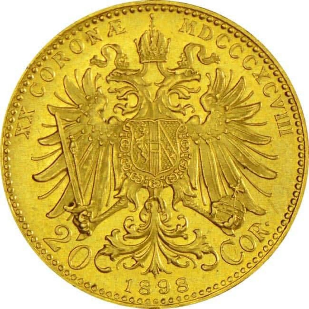 Zlatá mince 20 Korun Rakousko – obrázek 1