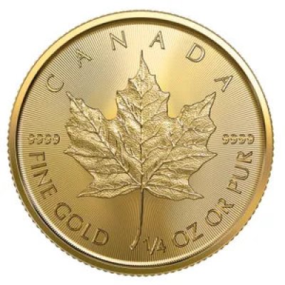 Zlatá investiční mince Maple Leaf 1/4 Oz - první strana