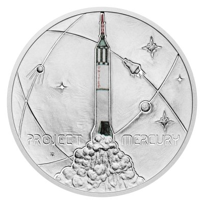 Stříbrná mince Mléčná dráha - První Američan ve vesmíru proof