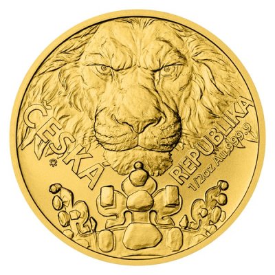 Zlatá 1/2oz investiční mince Český lev 2023 stand - obrázek 1