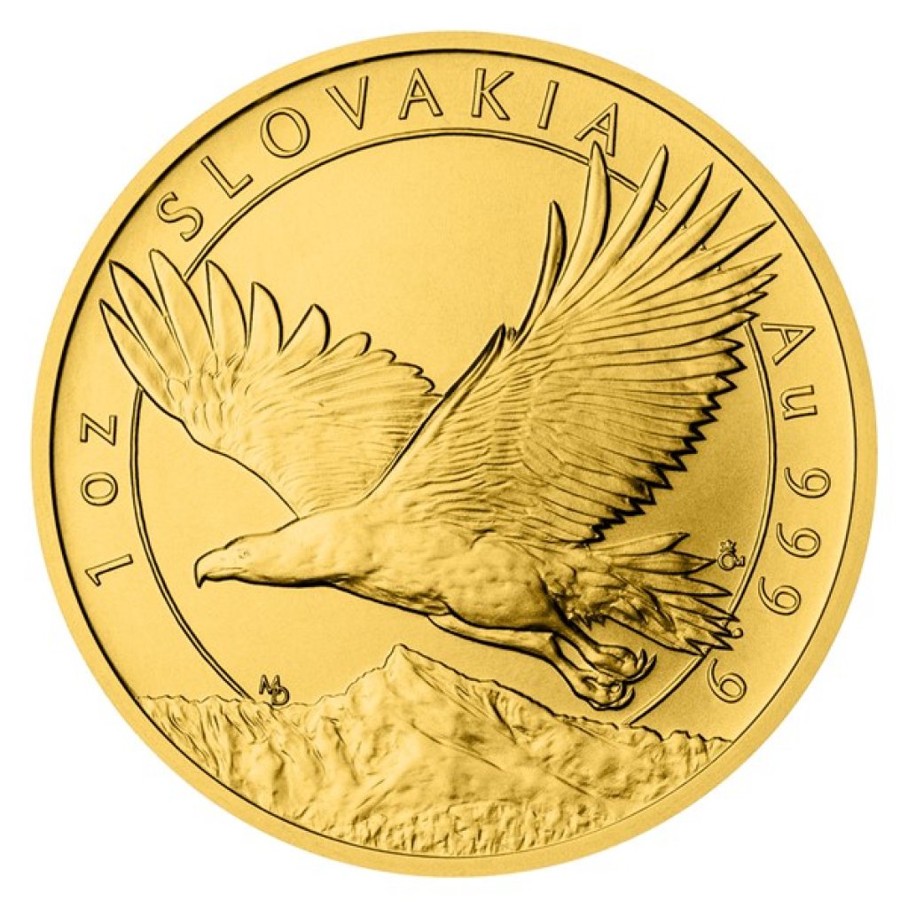 Zlatá uncová investiční mince Orel 2023 stand