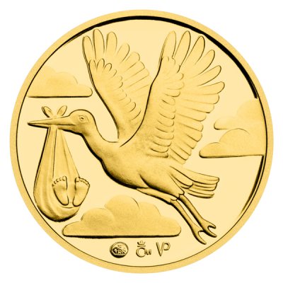 Zlatý dukát k narození dítěte 2025 proof - obrázek 1