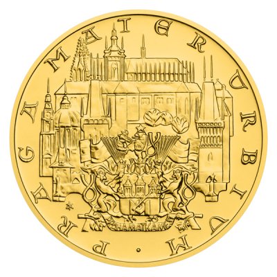 Zlatý desetidukát ČR 2025 - Novoražba karlovského desetidukátu, dukátový lesk