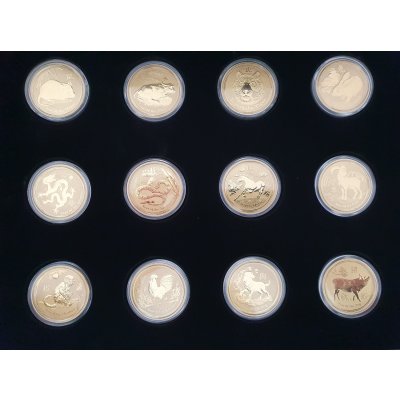 Zlatá mince 12 x 1 Oz Lunární série II 2008-2019