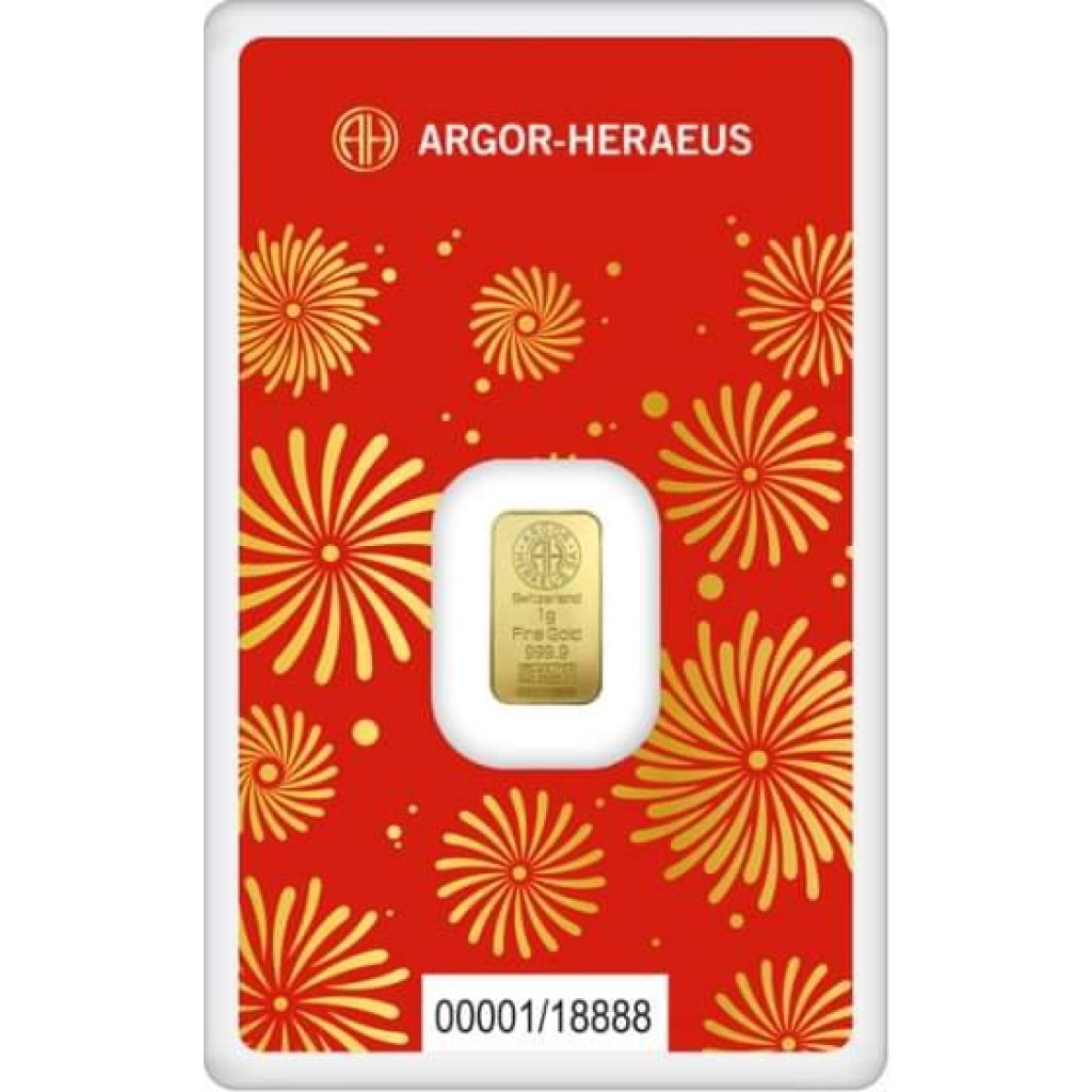 Zlatý slitek 1 g Argor-Heraeus Had 2025 - obrázek 1