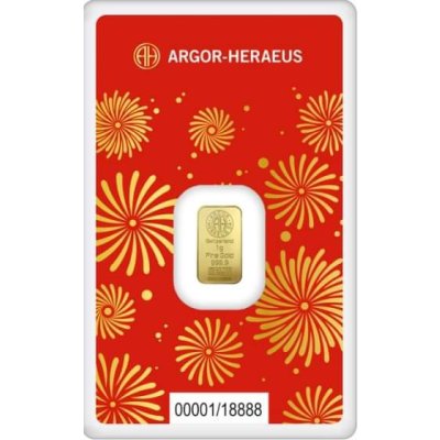 Zlatý slitek 1 g Argor-Heraeus Had 2025 - obrázek 1