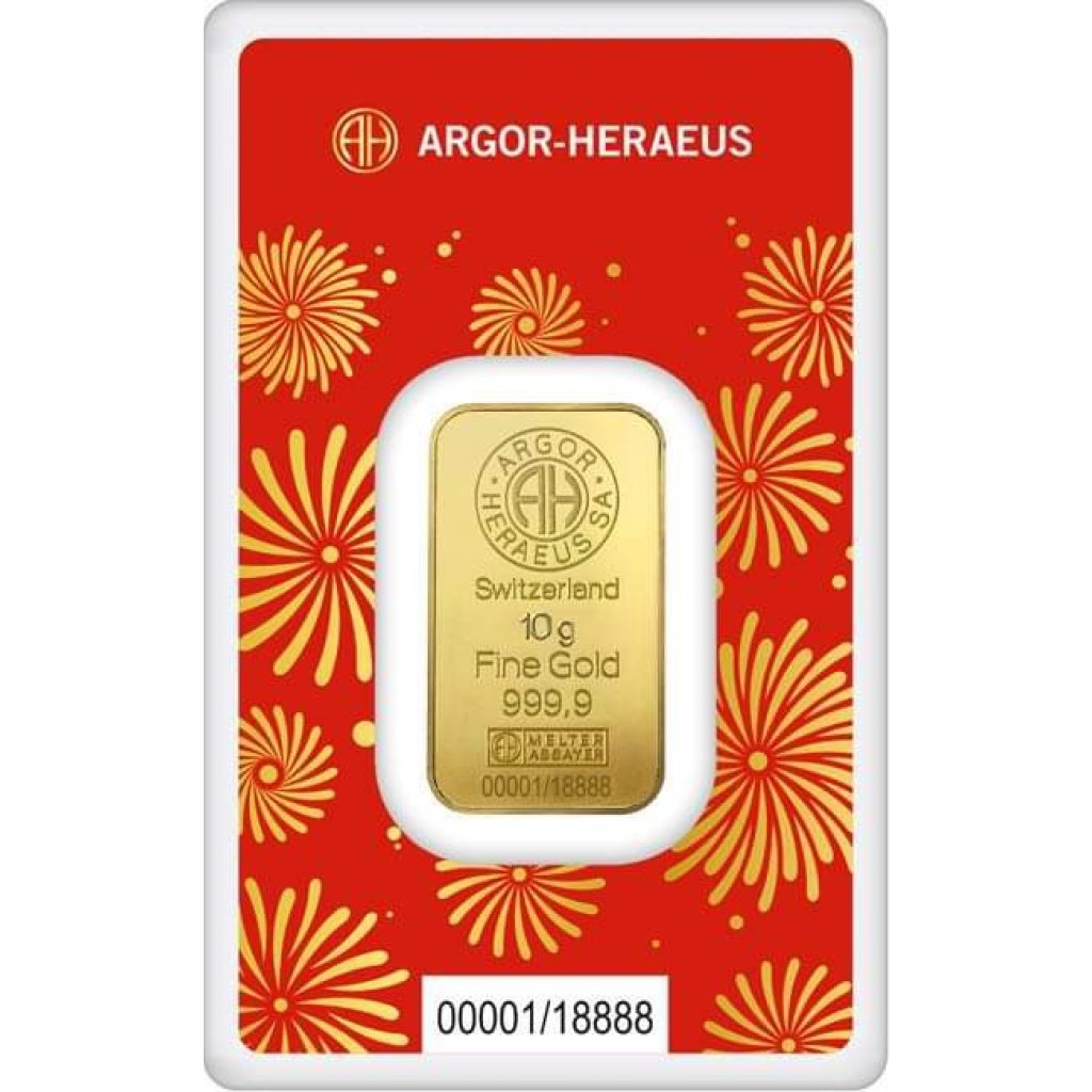 Zlatý slitek 10 g Argor-Heraeus Had 2025