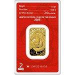 Zlatý slitek 10 g Argor-Heraeus Had 2025