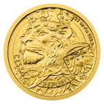 Zlatá 1/25oz investiční mince Český lev 2025 stand číslováno – obrázek 2