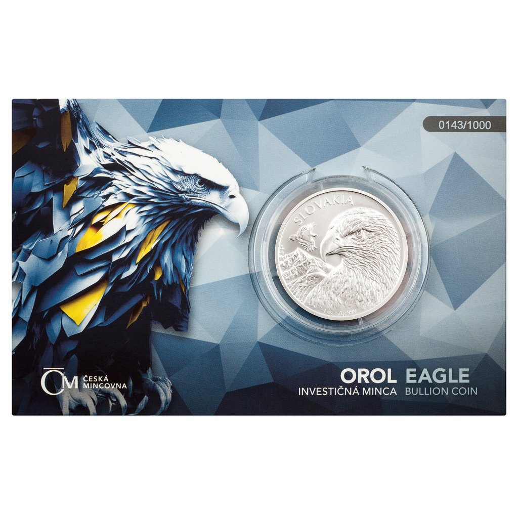 Stříbrná 1oz investiční mince Orel 2025 stand číslovaný – obrázek 1
