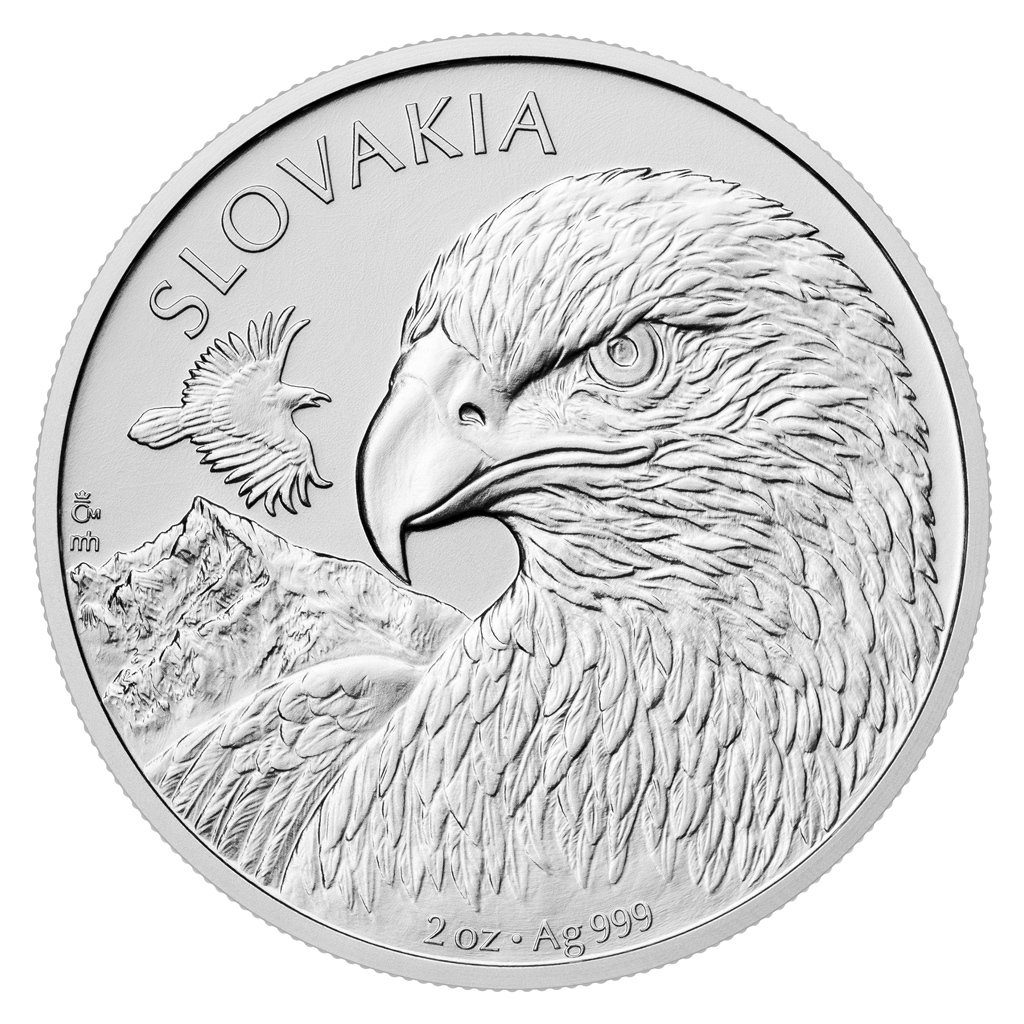 Stříbrná 2oz investiční mince Orel 2025 stand – obrázek 1