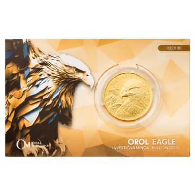 Zlatá 1oz investiční mince Orel 2025 stand číslovaný