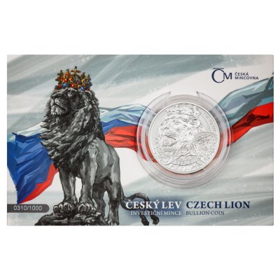 Stříbrná 1oz investiční mince Český lev 2025 stand číslováno – obrázek 1