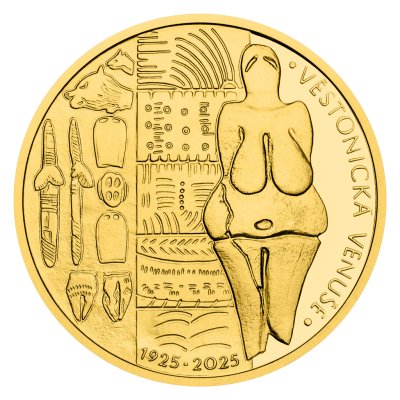 Zlatá půluncová medaile Věstonická Venuše proof – obrázek 1