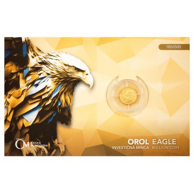 Zlatá 1/25oz investiční mince Orel 2025 stand číslovaný – obrázek 1