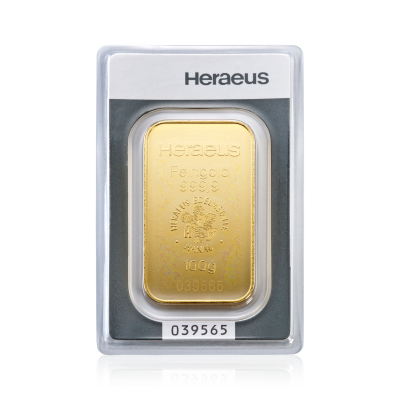 Zlatý investiční slitek Heraeus 100 g - obrázek 1