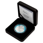 Stříbrná 1oz investiční mince Český lev 2025 space blue stand – obrázek 5
