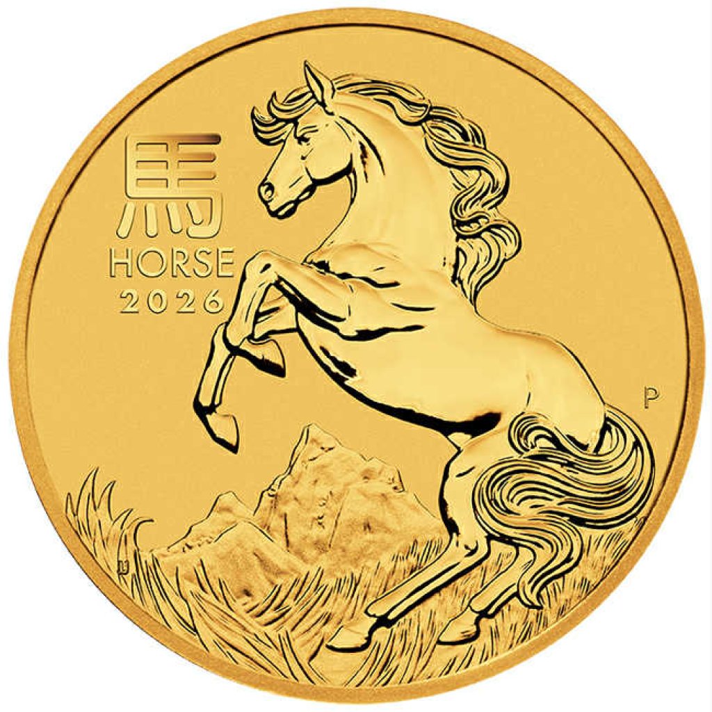 Zlatá mince 1/20 Oz Lunární série III Kůň 2026 – obrázek 1