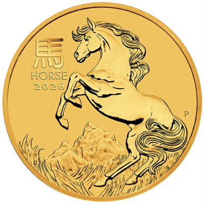Zlatá mince 1/20 Oz Lunární série III Kůň 2026 – obrázek 1