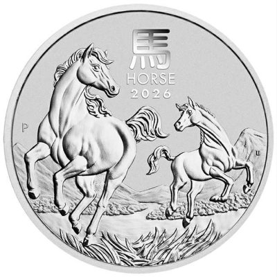 Stříbrná mince 1 Oz Lunární série III Kůň 2026 – obrázek 1