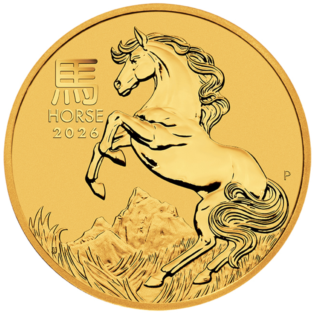 Zlatá mince 1/10 Oz Lunární série III Kůň 2026 - obrázek 1