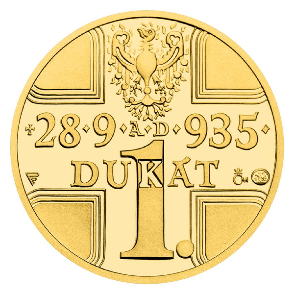 Zlatý 1-dukát sv. Václava se zlatým certifikátem - ak. mal. Vladimír Pavlica proof
