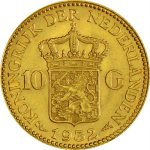 Zlatá mince 10 Gulden Holandsko Wilhelmina – obrázek 2