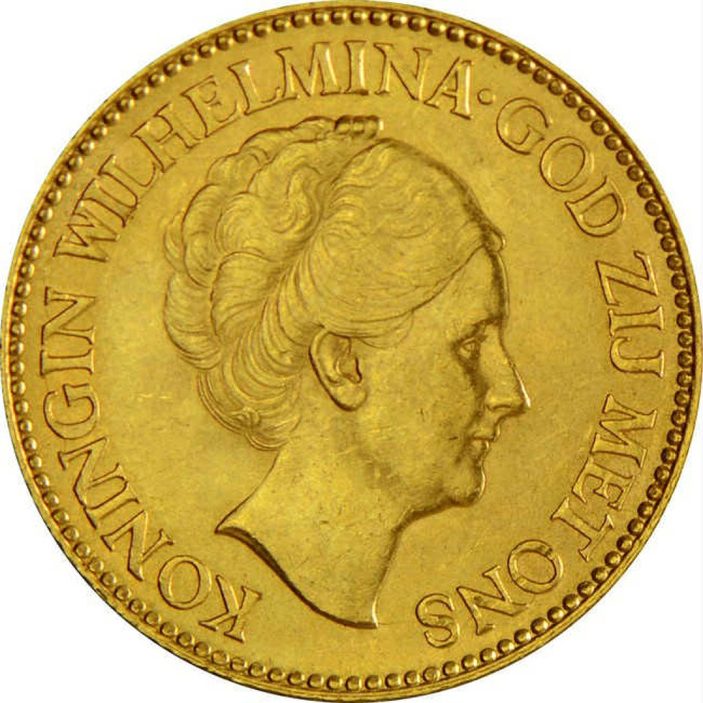 Zlatá mince 10 Gulden Holandsko Wilhelmina – obrázek 1