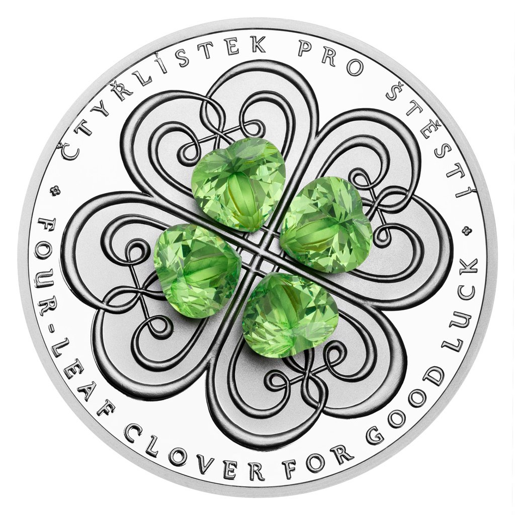 Stříbrná mince Crystal Coin - Čtyřlístek pro štěstí 2025 proof - obrázek 1