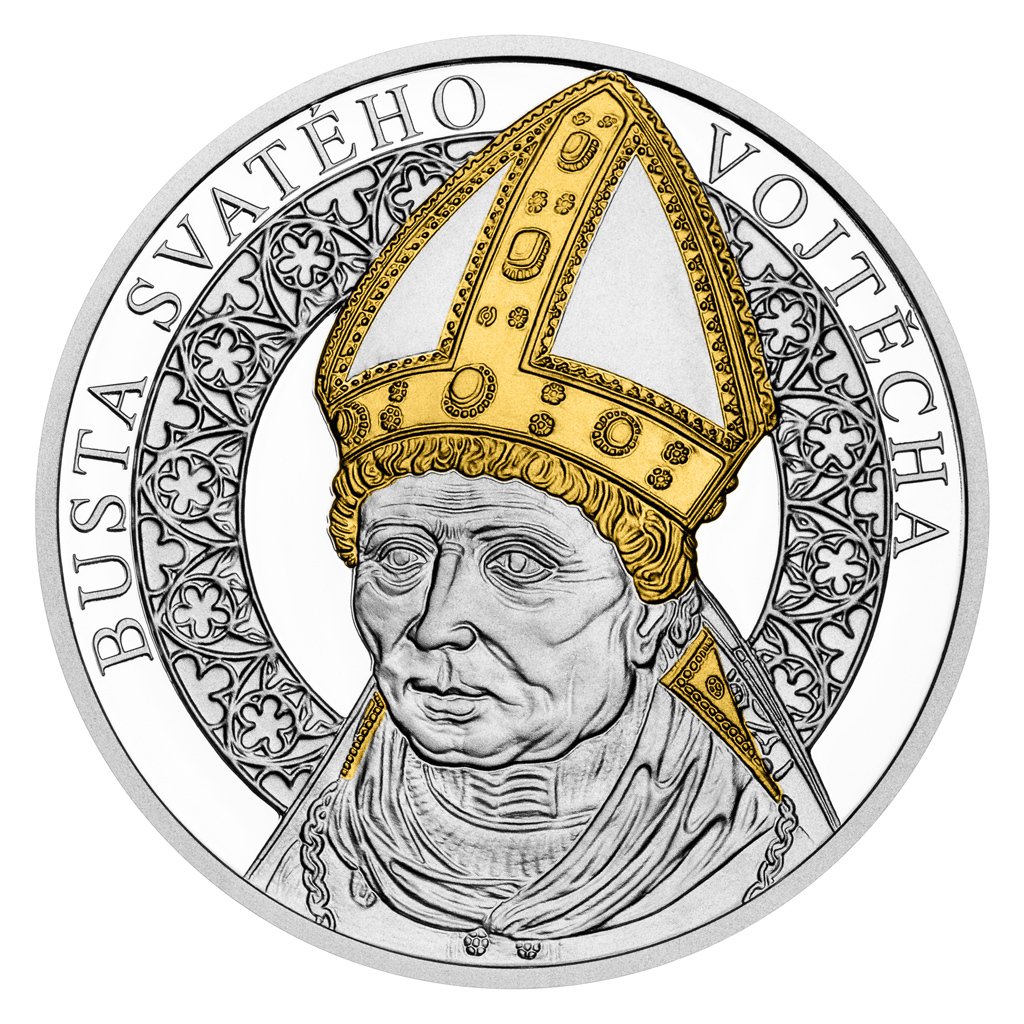 Sada dvou stříbrných mincí Svatovítský poklad - Relikvie sv. Vojtěcha selekt. pokov Au proof - obrázek 1
