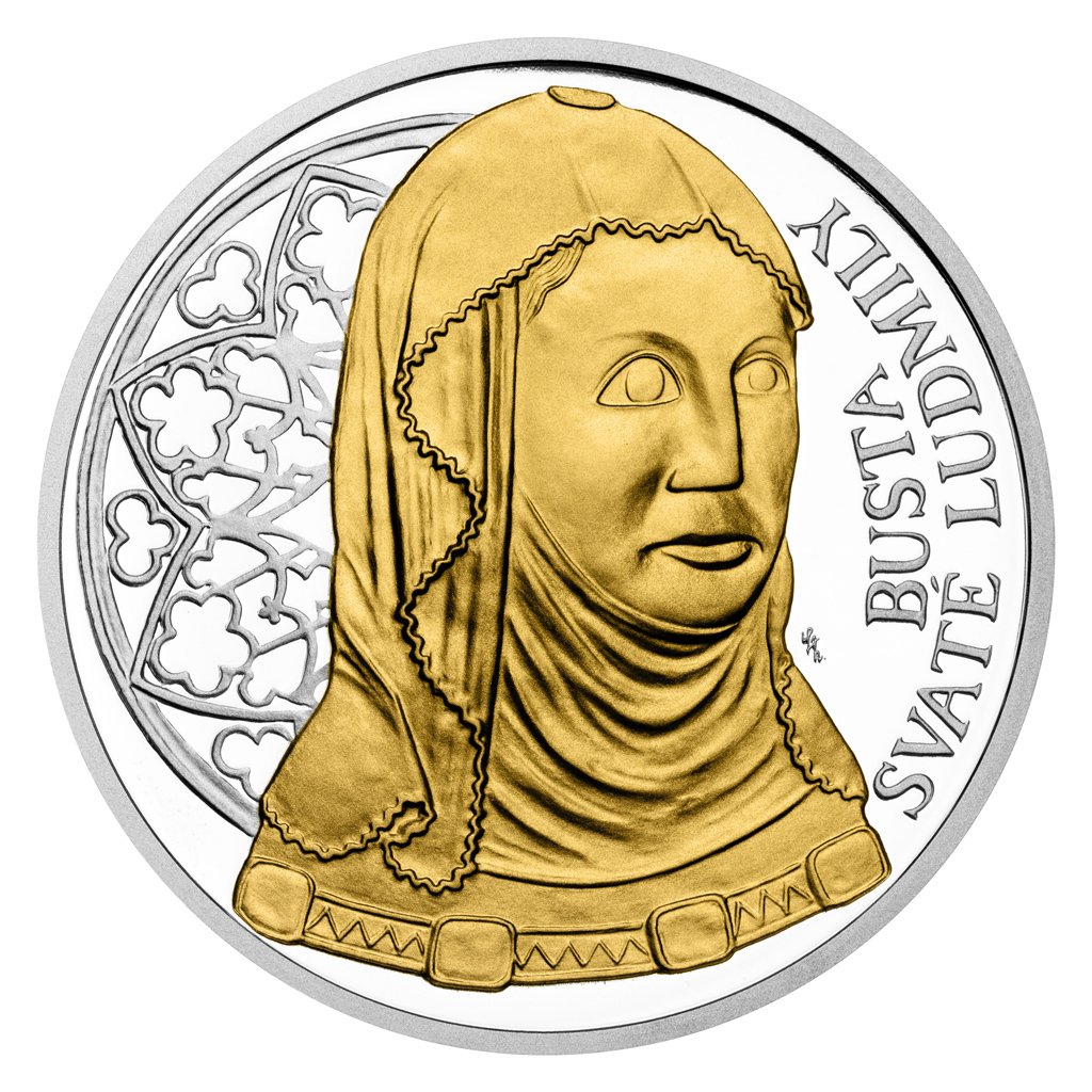 Sada dvou stříbrných mincí Svatovítský poklad - Relikvie sv. Ludmily selekt. pokov Au proof - obrázek 1