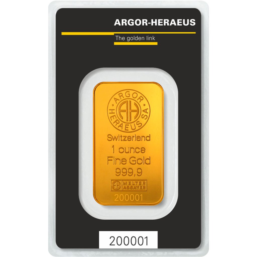 Zlatý slitek 1 Oz Argor-Heraeus - obrázek 1